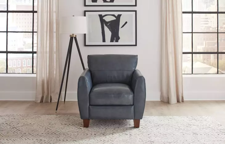 Leather Italia 9661-6529-01177147 TRAVERSE CHAIR OCEAN BLUE LEATHER - Leather Italia 9661-6529-01177147 TRAVERSE CHAIR OCEAN BLUE LEATHER -